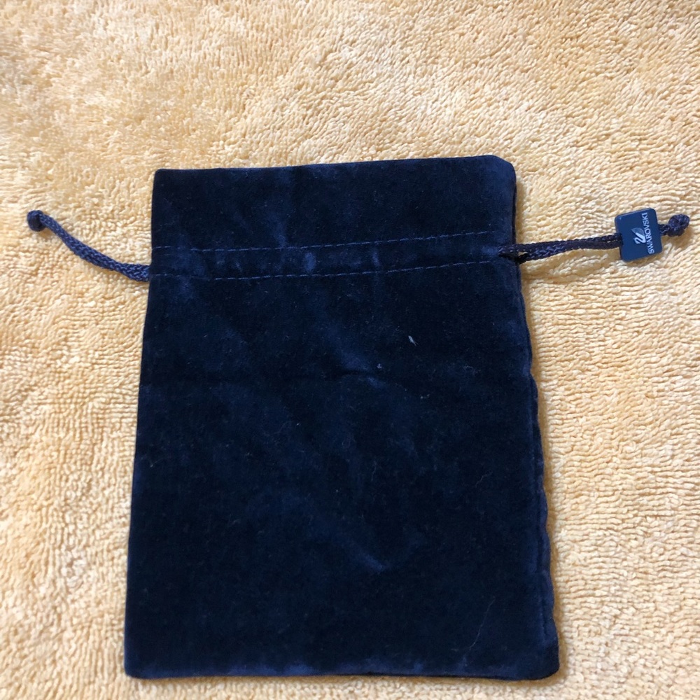 Swarovski velvet blue Jewelry Sack (red inside)
